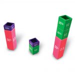 Blocks from the Learning Resources Fraction Tower Equivalency Cubes
