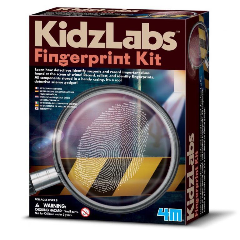 Front of packaging fro 4M Kidzlabs Fingerprint Kit