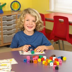 Child playing with Mathlink Activity Set