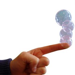 Touchable bubble that set in the air and you can catch with wand and resealable plastic tube
