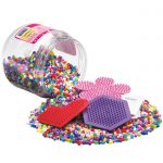 Contents of Hama Beads Pink Starter Tub Craft Kit
