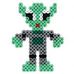 Green alien made from Hama beads