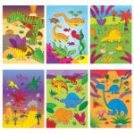 Coloured images from the Galt Water Magic Dinosaurs Activity Book