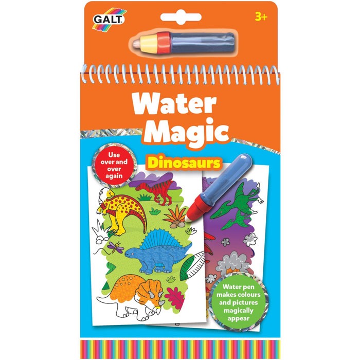 Children's magic painting water project book with 6 dinosaur themed pictures to reveal