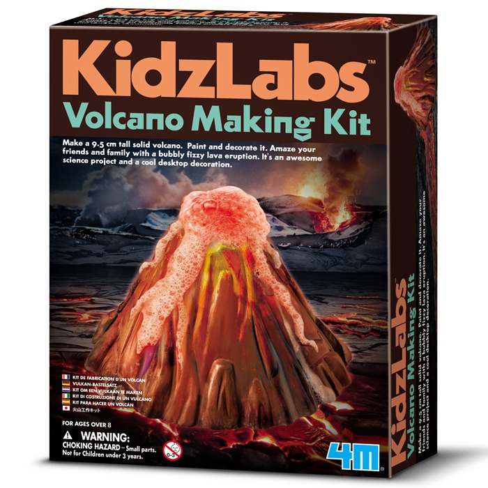 Mould a plaster of Paris volcano with vinegar and baking soda science experiment