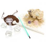 Contents and dug out rock from the 4M Kidzlabs Crystal Mining Digging Kit