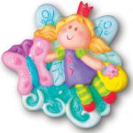 Up close with a painted fairy example of 4M Mould and Paint Glitter Fairy Craft Kit
