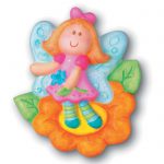 Painted fairy with glitter on a flower