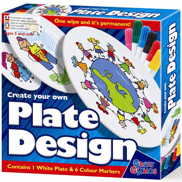 Use 6 marker pens to create your own unique plate design