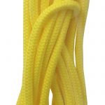 Up close detail of yellow skipping rope