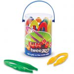 12 pairs of children's easy grip tweezers in 6 different colours