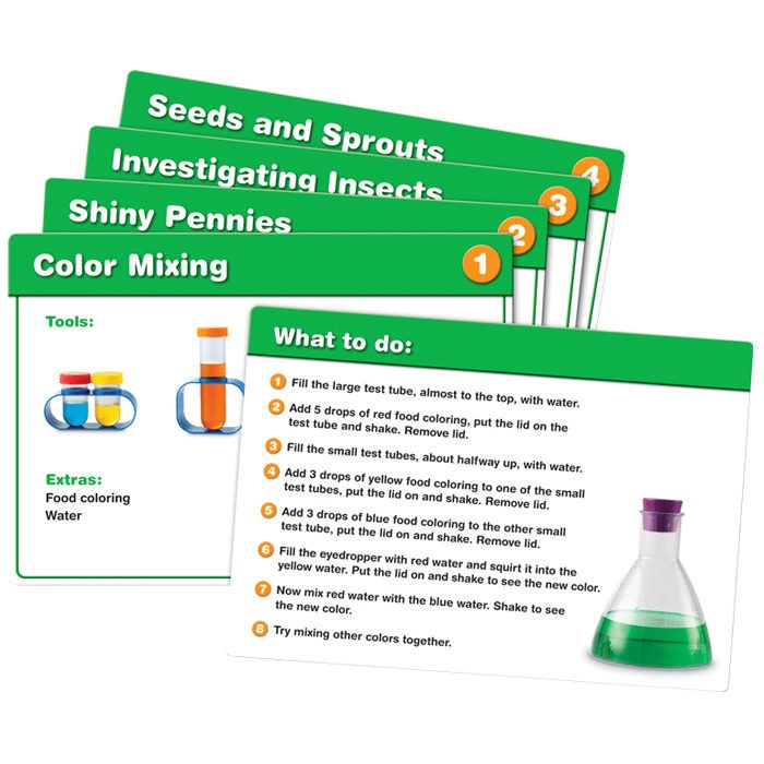 experiment sheets for the Learning Resources Primary Science Lab Set