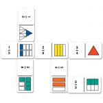Fraction dominoes maths game for children with 2 different games designed for 2-4 players
