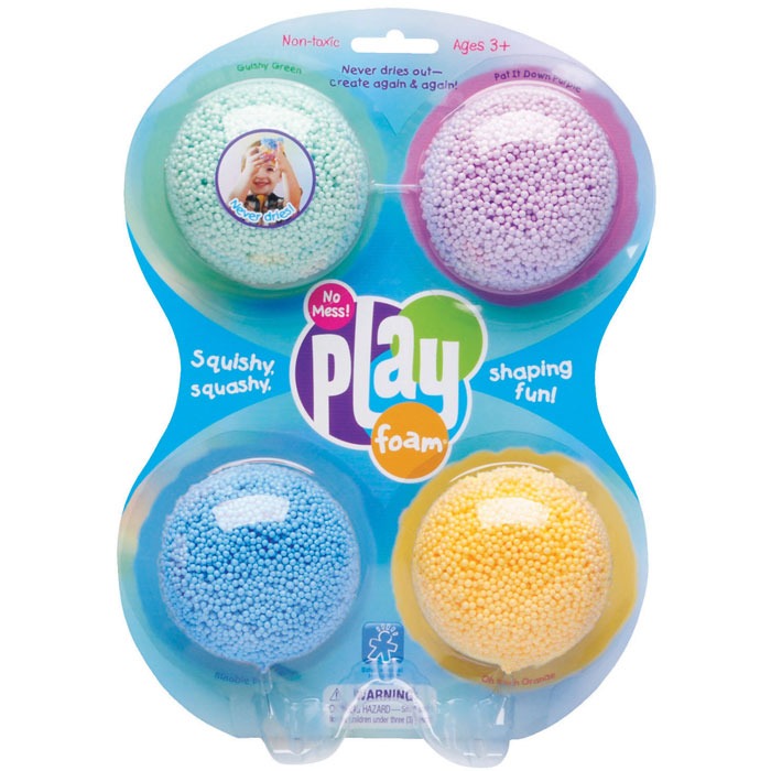 Children's mess free foam modelling bead play pack with 4 colours