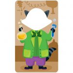 A scientist raccoon from the Educational Insights Racoon Rumpus Matching Game