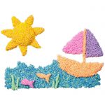 Seaside scene created using the Educational Insights Playfoam Modelling Beads 8 Pack