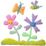 Flower and insect scene created using the Educational Insights Playfoam Modelling Beads 8 Pack