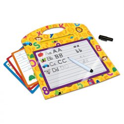 Children's wipe clean handwriting practice activity set with dry erase pen