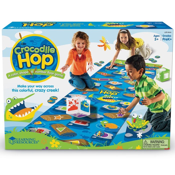 Colour and shape recognition jumping floor mat game for preschool children
