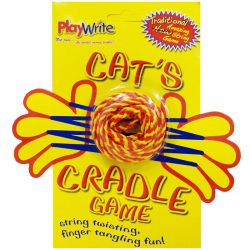 Children's classic cat's cradle string playground game with instructions printed on the packaging
