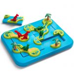 Children's dinosaur logic puzzle for 1 player with 80 challenge cards
