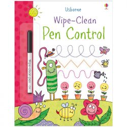 Preschool pen control activity book with 22 wipe clean pages and dry erase pen