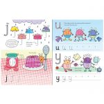Letter practice pages from the Usborne Wipe Clean Lower Case Letters Writing Book