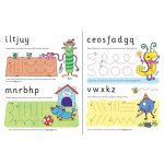 Letter practice pages from the Usborne Wipe Clean Lower Case Letters Writing Book