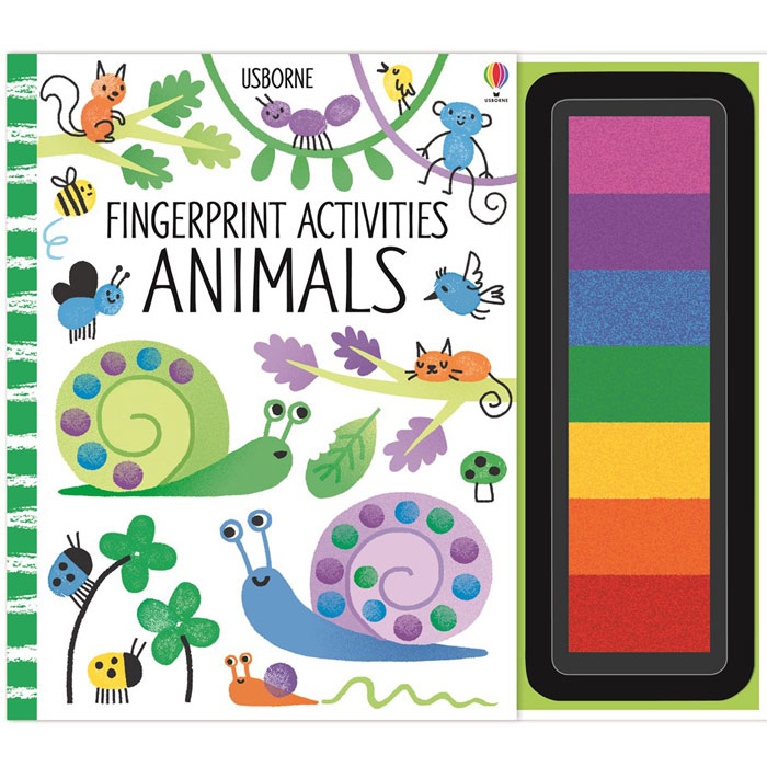 Usborne fingerprint activity craft book for children with 7 finger ink pads