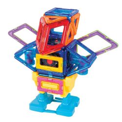 Kids can build magnetic robots that actually walk along with thie construction set!