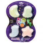 Children's mess free glow in the dark modelling foam bead play pack with 4 colours