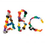 A B C made with pieces from the Plus Plus Basic Mix Tube