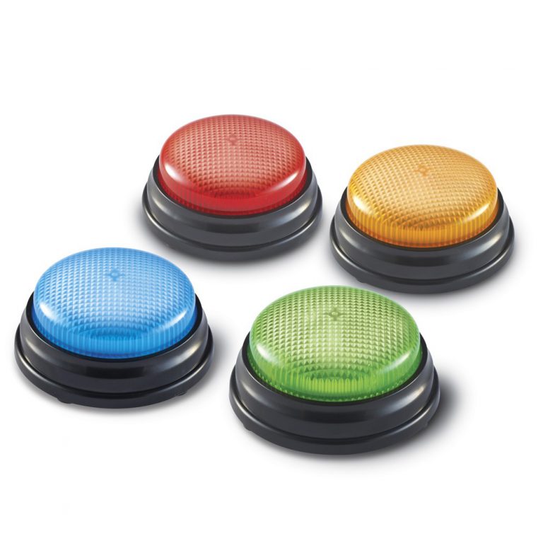 Hit the buzzer to make a sound and noise, great for playing quizzes and games in the classroom.