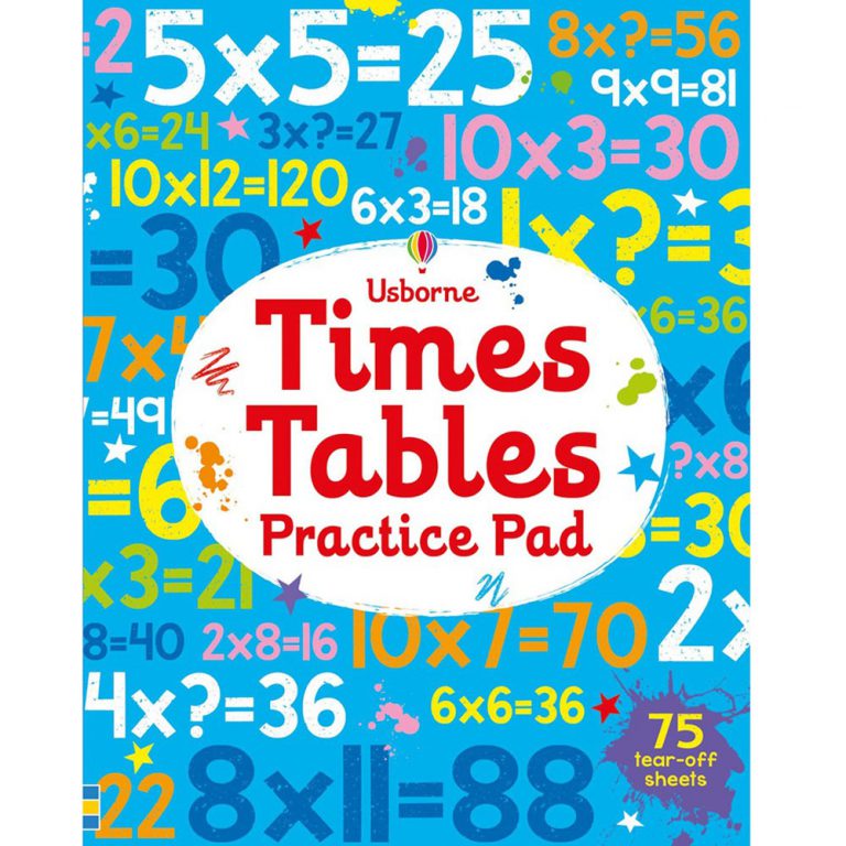 Kids can learn and practice their times tables with this multiplication revision book, with 75 tear out activity pages.