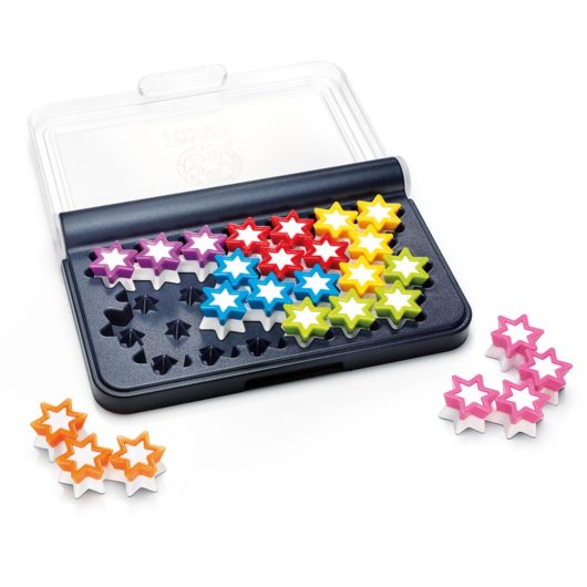 game pieces and board for the SmartGames IQ Stars