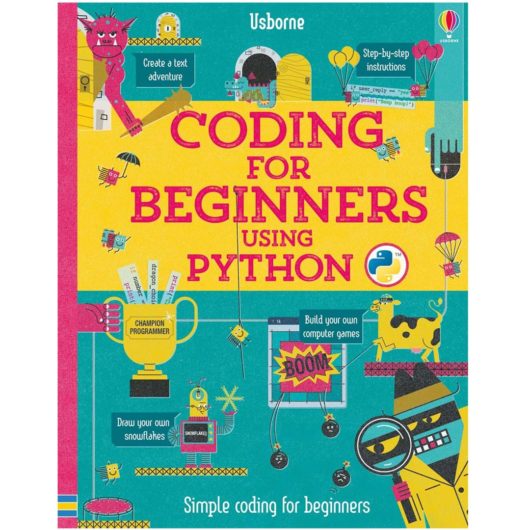 Front of book cover - Usborne's Coding For Beginners Using Python