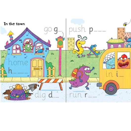 Interior pages from Usborne Wipe Clean High Frequency Words Book