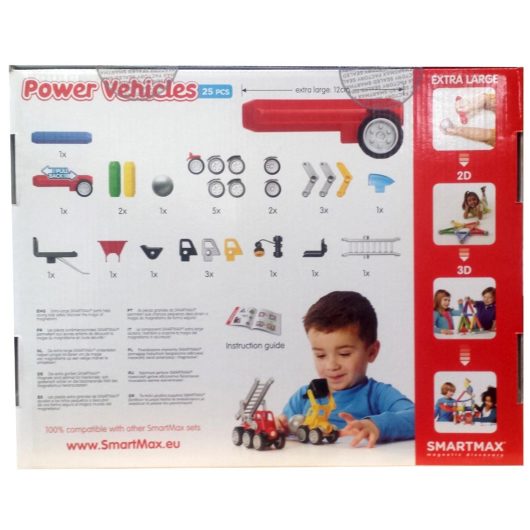 Rear view of back of box for the SmartMax Power Vehicles