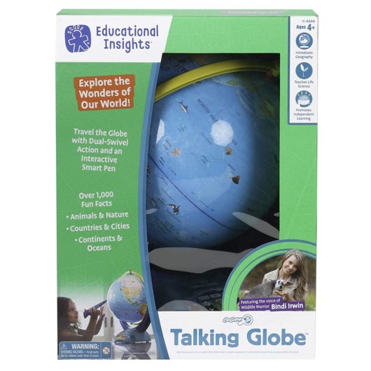 Front of the box for the GeoSafari Jr Talking Globe