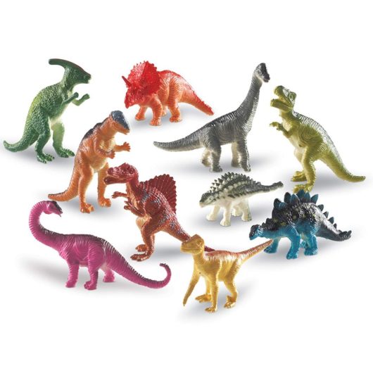 The full selection of dinosaurs found in the Learning Resources Dinosaur Counters