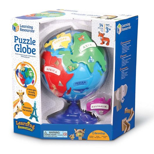 Front of box for the Learning Resources Puzzle Globe