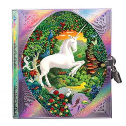 Front cover of the holographic Unicorn Lockable Diary