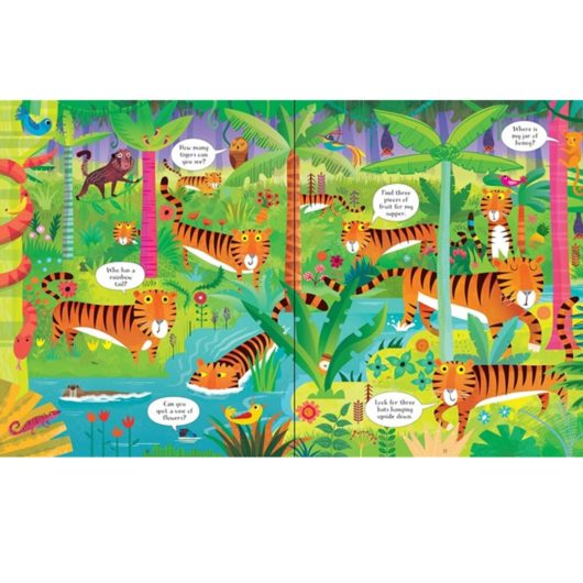 Inside pages of the Usborne Book & Jigsaw In The Jungle