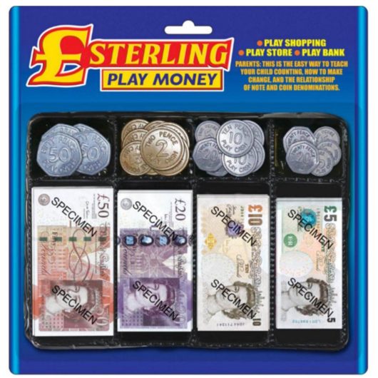 Front box of Sterling Play Money