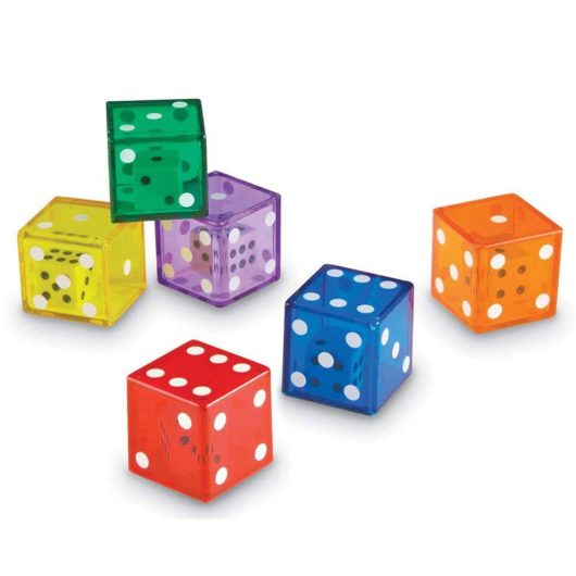 Colourful dice in dice