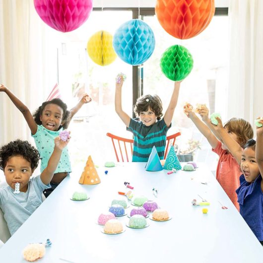 Children having a party with playfoam