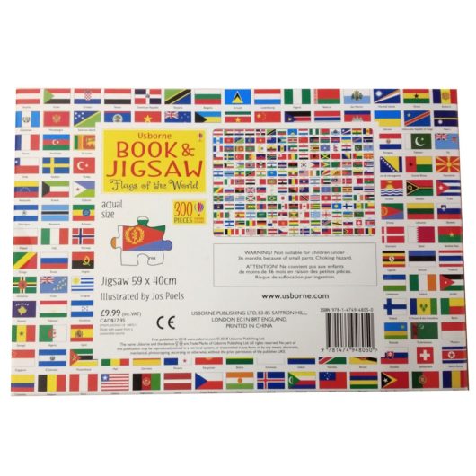 Back of box for the Usborne Flags Book and Jigsaw