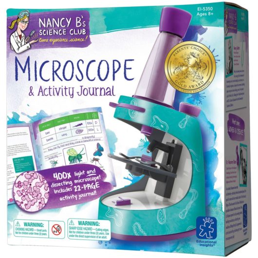 Front box of the Nancy B Microscope & Activity journal