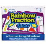 Front box of the Rainbow Fraction Bingo from Learning Resources