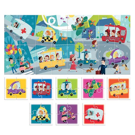 This vibrant double sided jigsaw puzzle is made from souble sided durable card for young children!